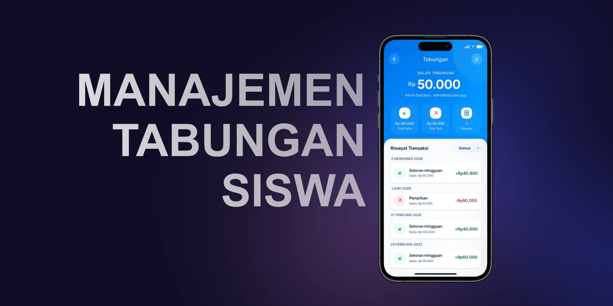 Slide 2 produk Kelasify - Template Website Manajemen Kelas Modern