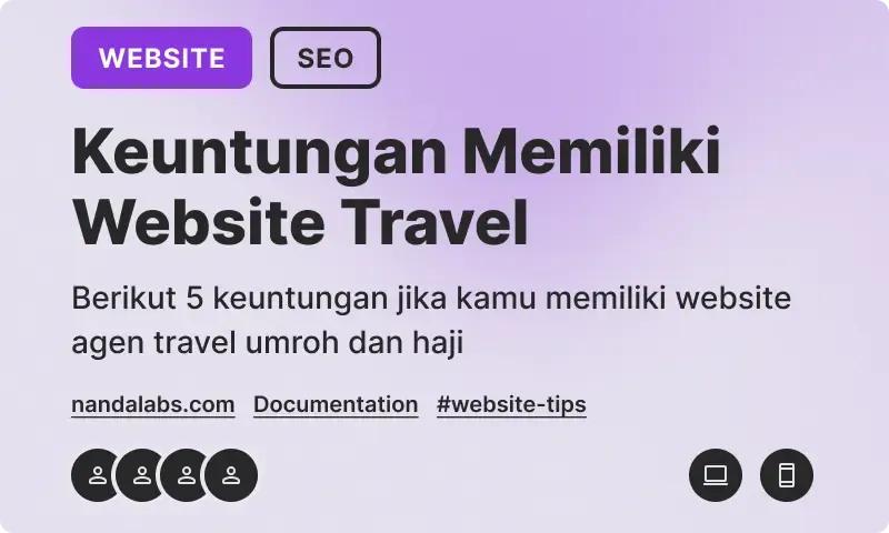 Related to 5 keuntungan memiliki website untuk agen travel umroh